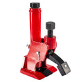 Red manual tire bead breaker with screw jack and black base for removing tire beads