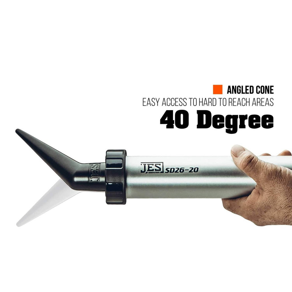 40-degree angled cone nozzle for sausage caulk gun, black