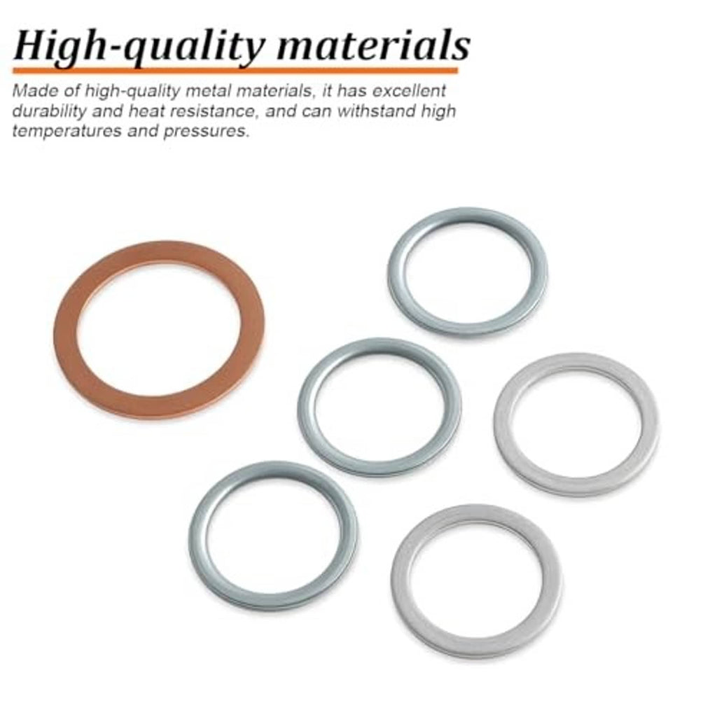 Differential transfer case crush washer gasket kit with brown, gray, and silver rings