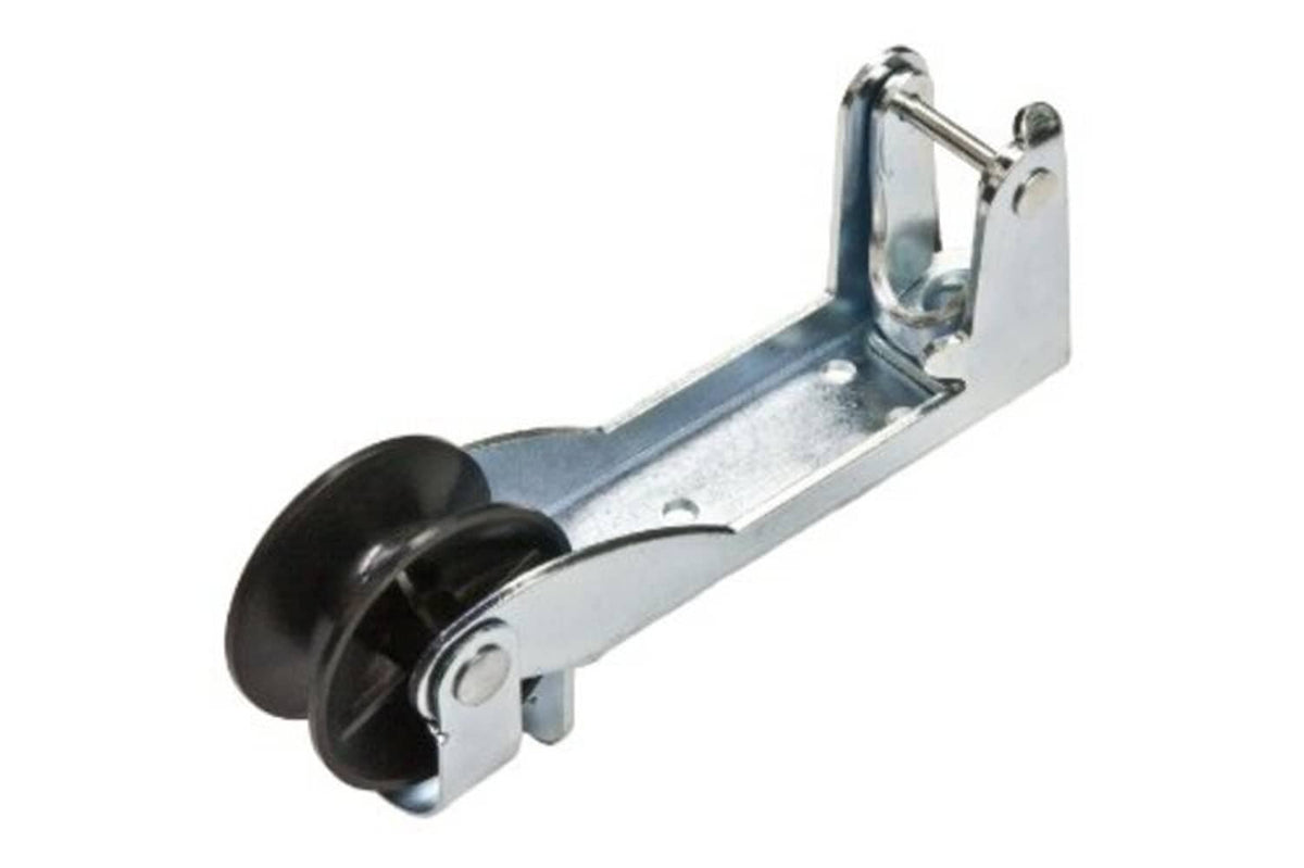 Grey locking anchor control with black rollers and hinged metal bracket