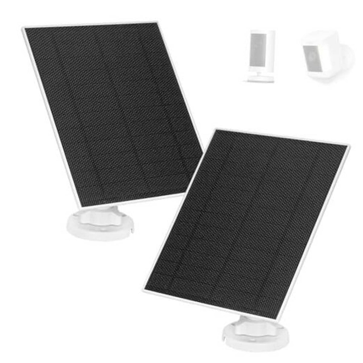 Solar panel kit: two black foldable panels with white mounting bases
