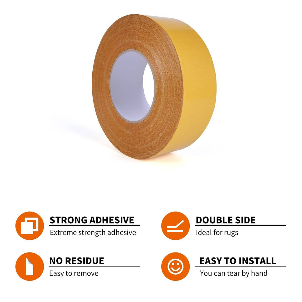 Yellow double-sided carpet tape roll, single coil view