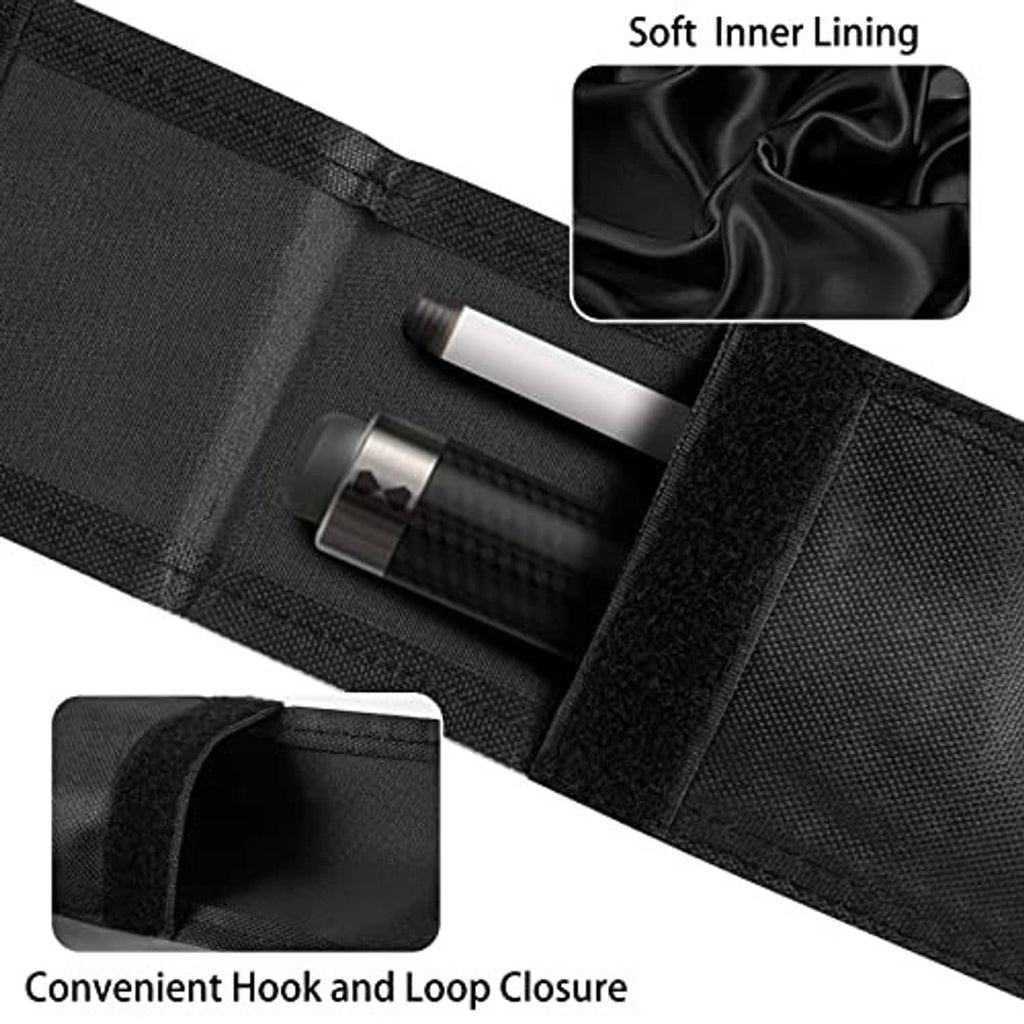 Black pool cue case interior with soft lining and divider pocket for butt and shaft