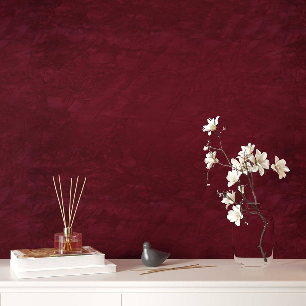 Dark red velvet flocking liner sheet for tabletop styling and decor
