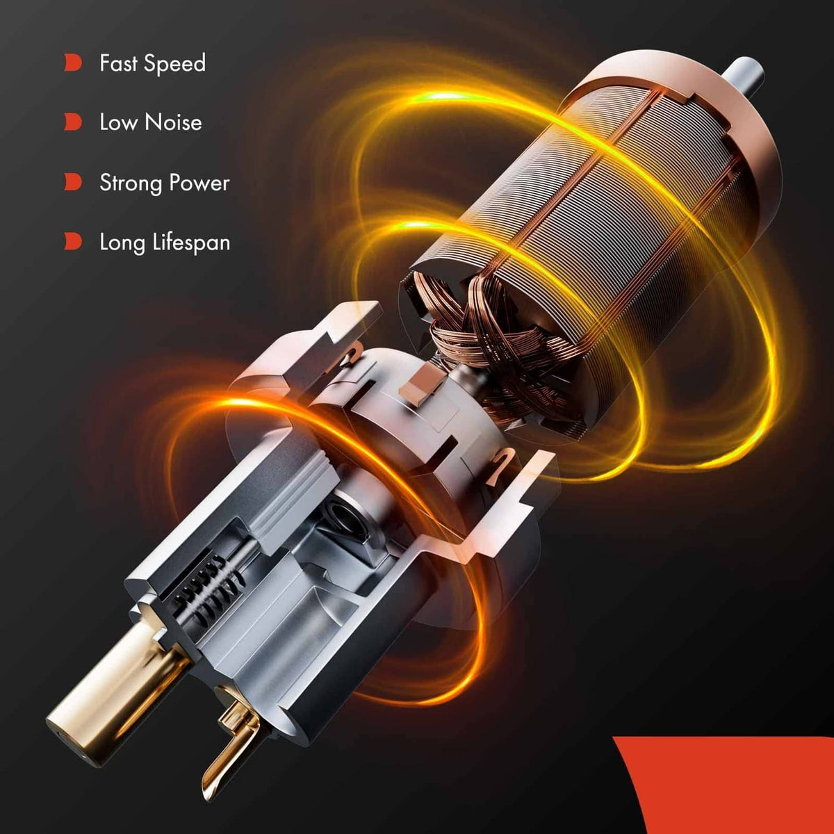 Electric fuel pump motor assembly with metal fuel pick-up tube and wiring