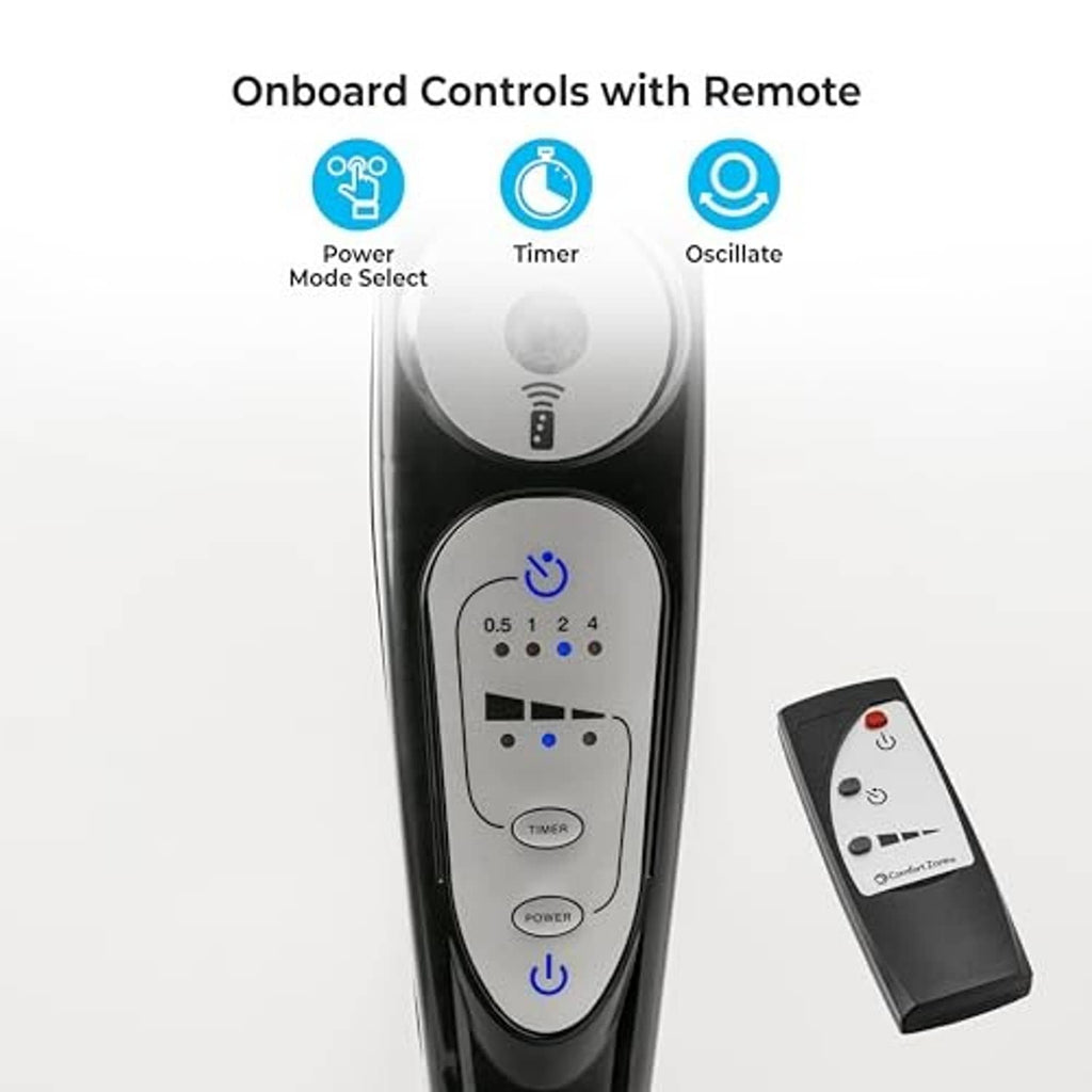 Fan control panel on stand with included black remote control