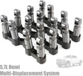 Hydraulic lifters set with chrome cylinders and black plastic base