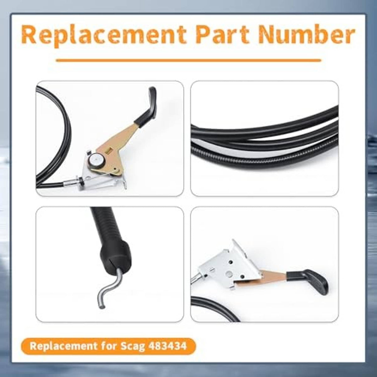 Throttle control cable replacement showing lever parts and black cable
