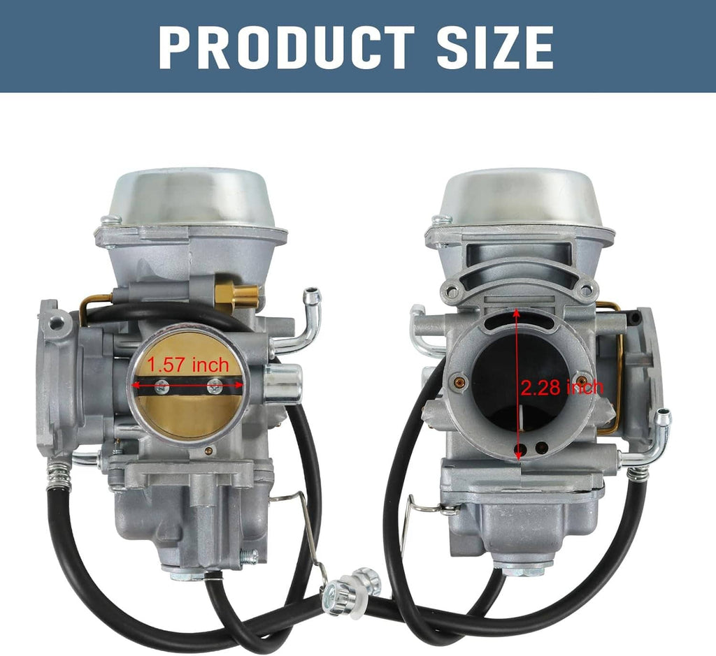 Carburetor assembly showing throttle bore opening and intake ports