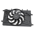 Engine radiator cooling fan assembly with black shroud and multi-blade fan