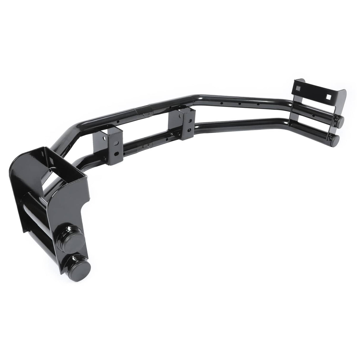 Rear hitch bumper bar kit, black frame with end bumper plates and mounting brackets