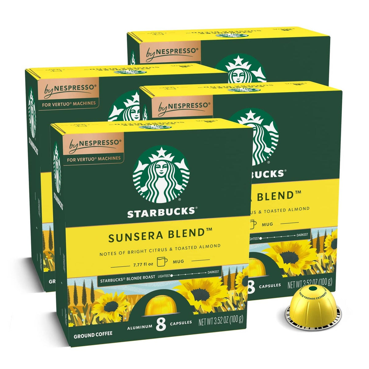 Starbucks Sunsera Blend Nespresso Vertuo coffee capsule multipack boxes, 32 count