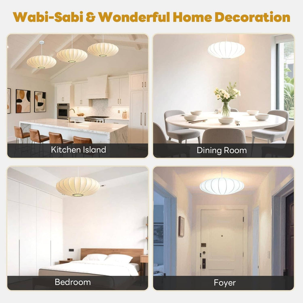 Bubble lantern pendant light in kitchen and dining room styling with multiple shades