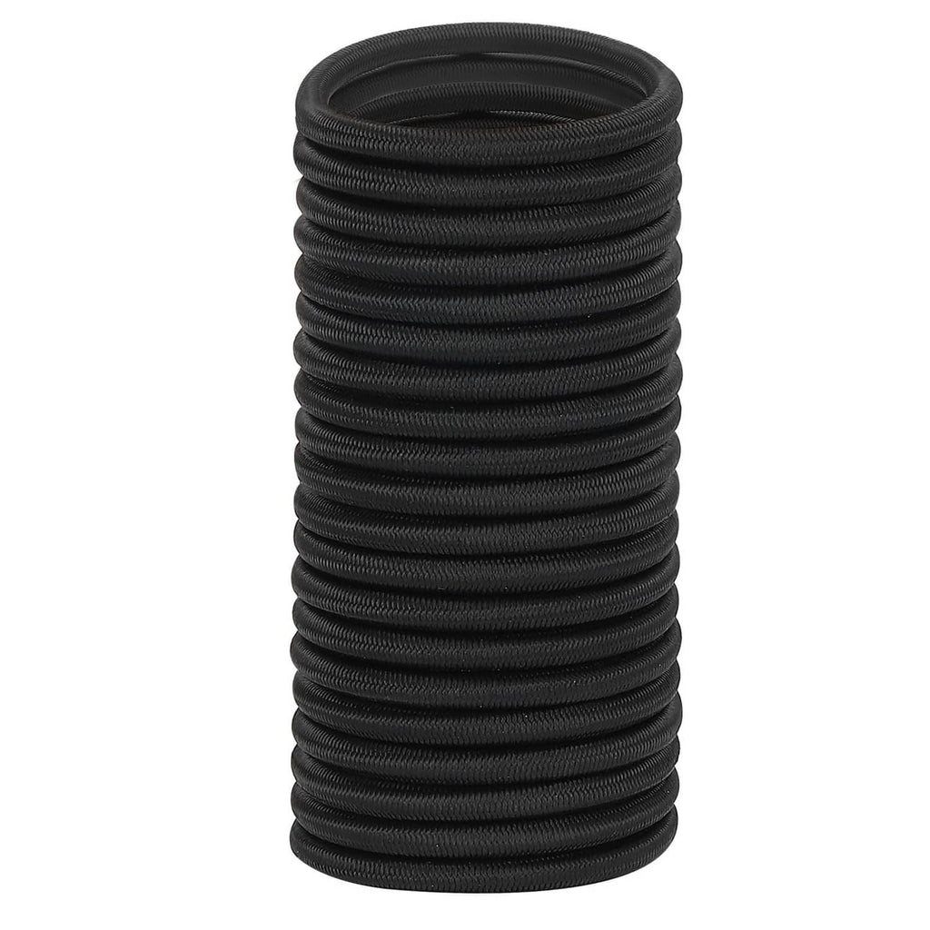 Black polyester bungee shock cord, tightly coiled spring line