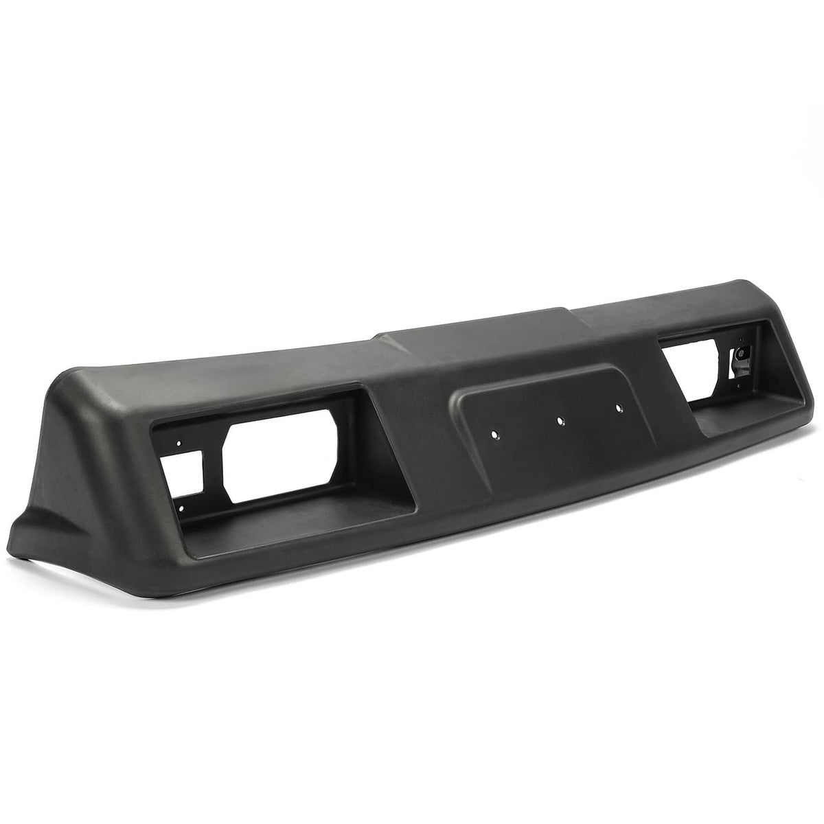 Black front cowl panel with angled sides and rectangular headlight openings