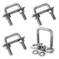 4-pack 304 stainless square U-bolts, M8x1.25 threads with hex nuts