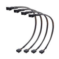 4-pin PWM fan extension cable set with four braided leads and black connectors