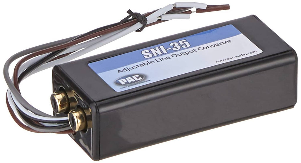 Black PAC SNI-35 adjustable line output converter with dual RCA connectors