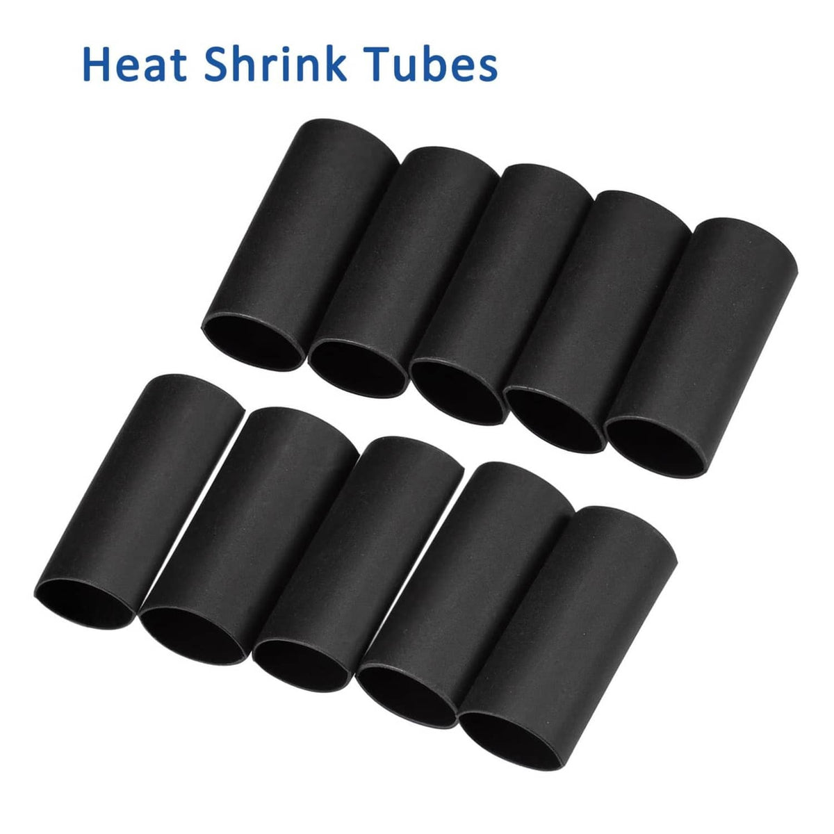 Black heat-shrink tubes for cable insulation, 10-piece pack
