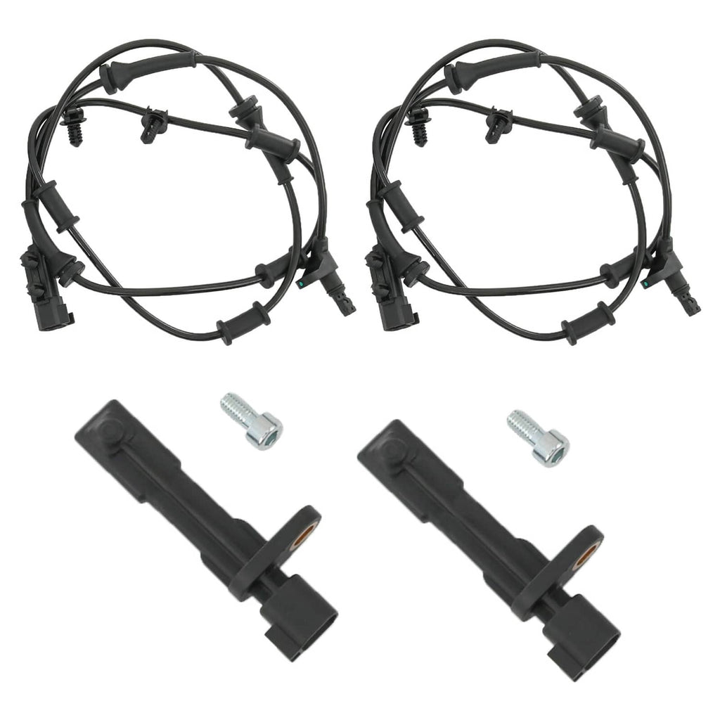 ABS wheel speed sensor set with sensor cable loops and two sensor housings