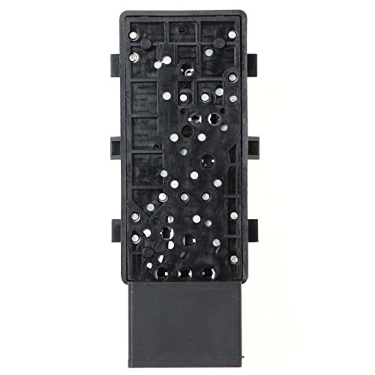 Black power seat switch circuit board underside with metal terminal contacts