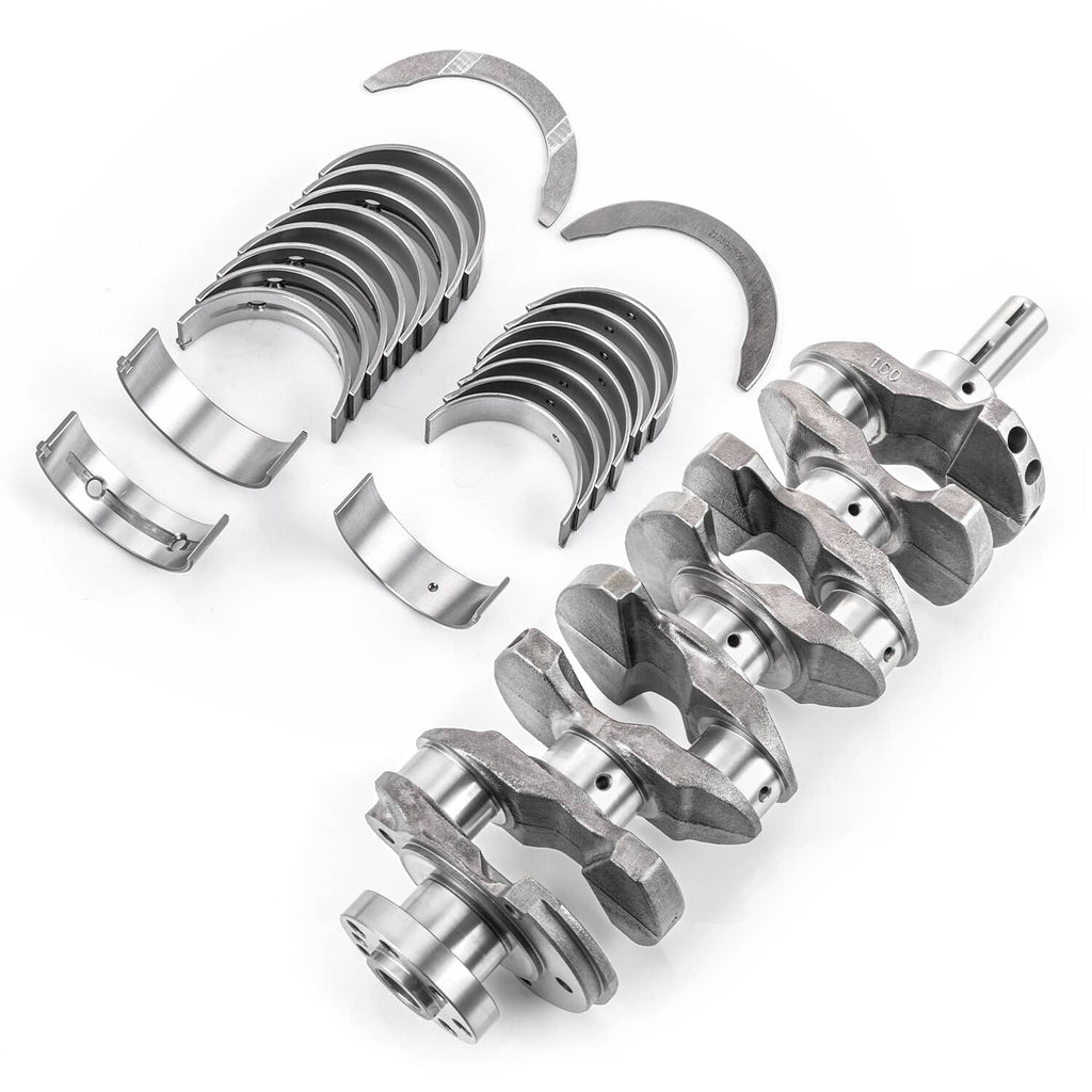 Engine crankshaft with bearing journals and separate crank bearing inserts