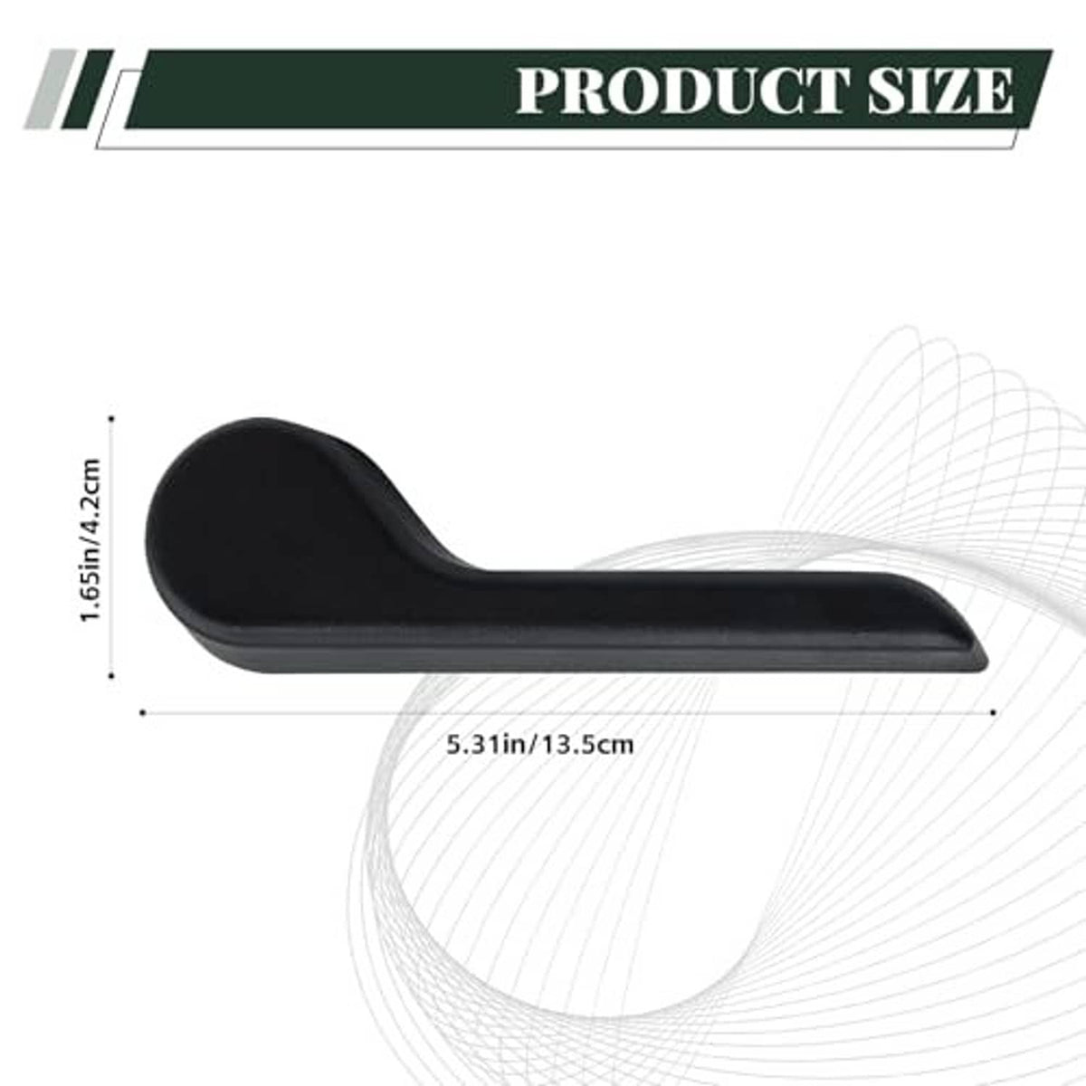 Black seat recliner lever, 5.31 in length, contoured grip