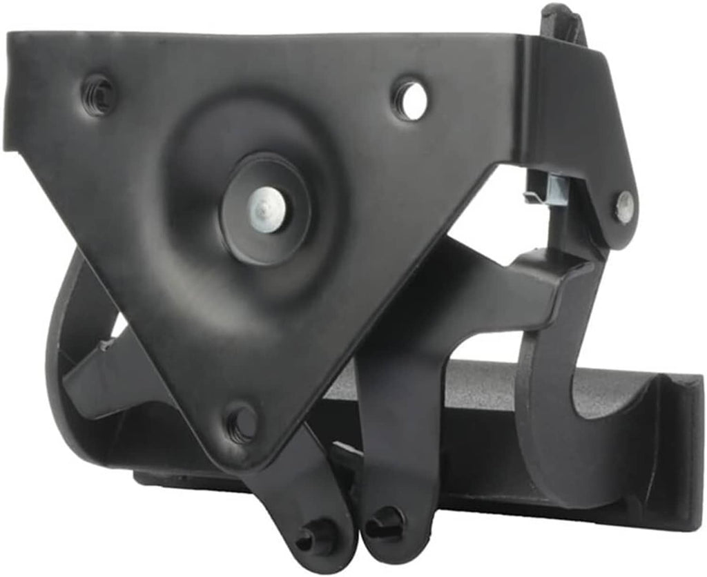Black tailgate handle latch bracket with round pull knob and mounting holes