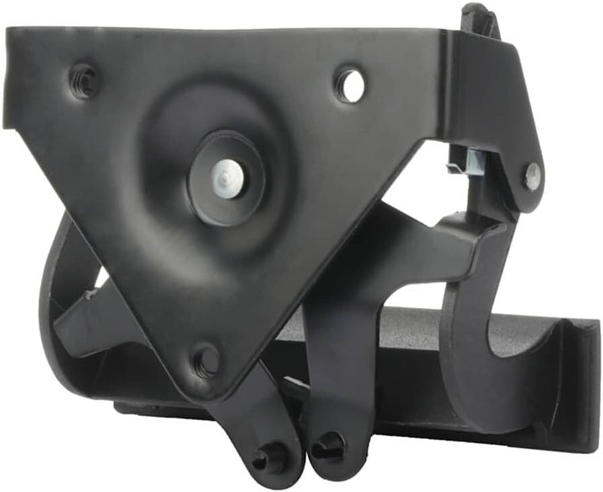 Black tailgate handle latch bracket with round pull knob and mounting holes