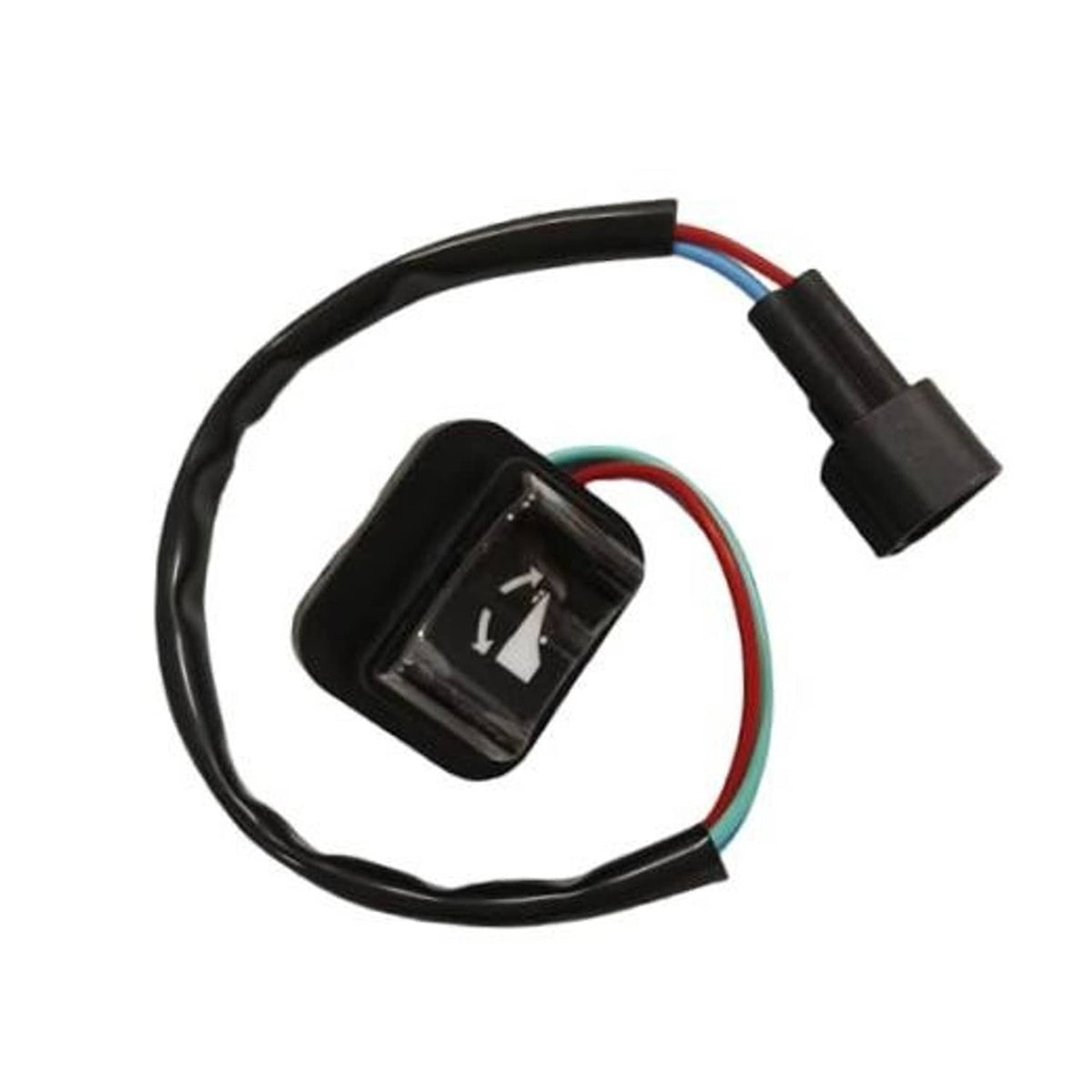 Boat power trim tilt switch assembly with black housing, colored wire leads and plug
