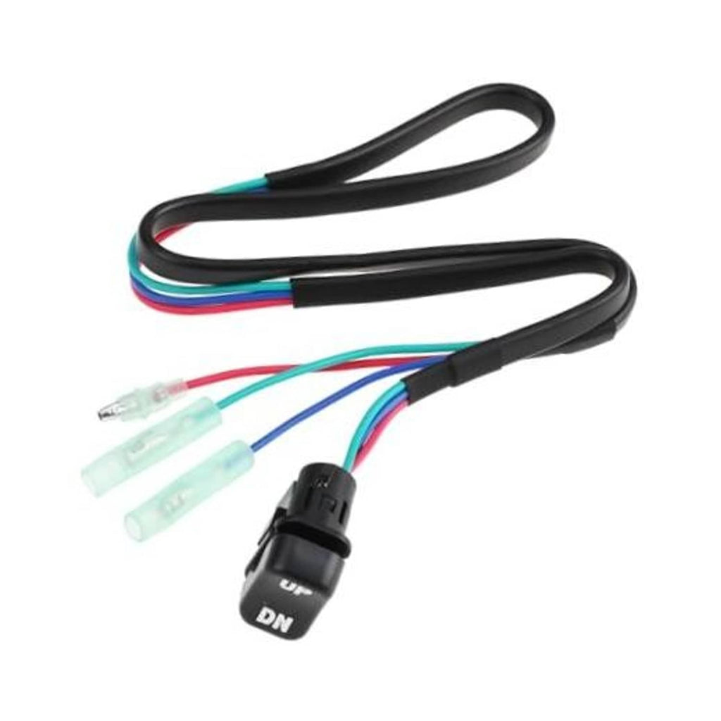 3-wire outboard tilt/trim switch harness with black DN rocker switch and multi-lead cable