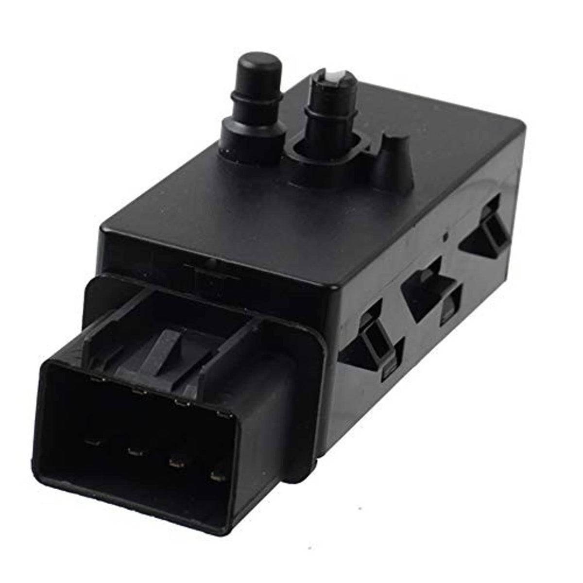 Black power seat switch module with two top knobs and side mounting tabs