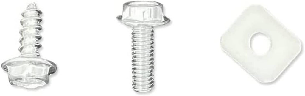 Gear indicator mounting hardware set: chrome screws and square clip piece
