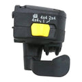 Black thumb throttle control lever assembly with yellow 4x4 button and handle