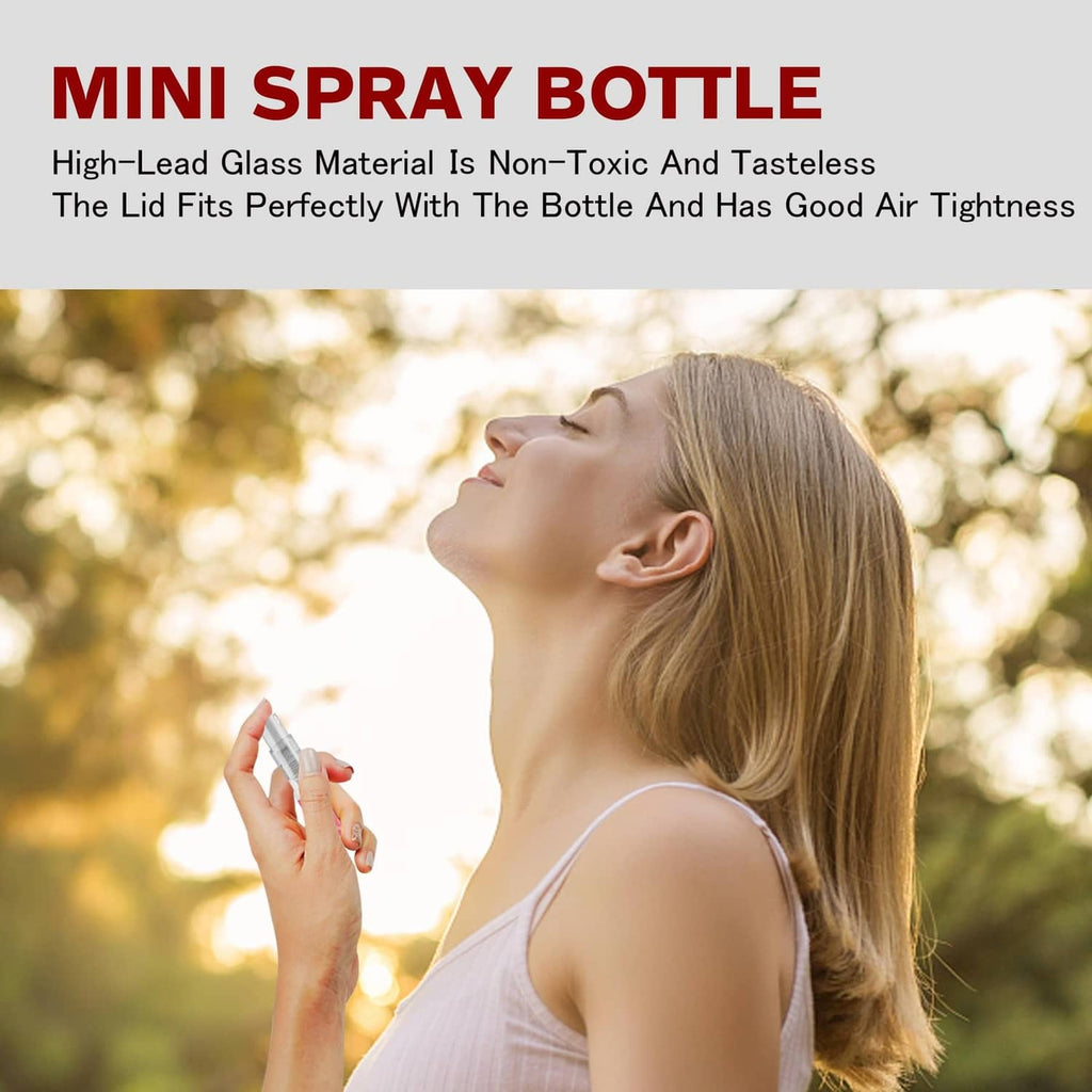 Csdtylh mini glass spray bottle with pink liquid, small handheld spray mist