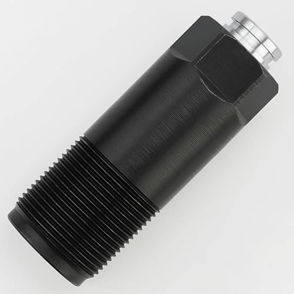 Black threaded floor jack pump piston plunger with silver top seal cap