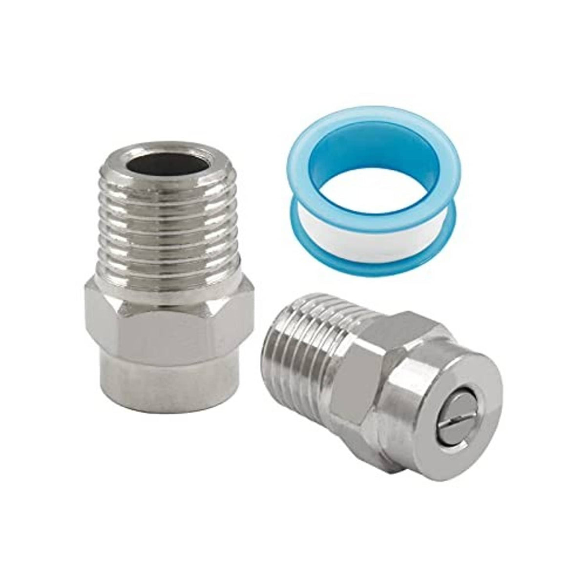 Stainless steel 40-degree surface cleaner spray tips, 2-pack with blue seals