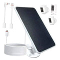Solar panel charger with dark textured panel and white mounting bracket