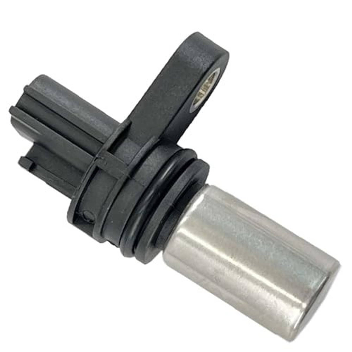 Crankshaft position sensor with dark plastic connector and silver metal housing