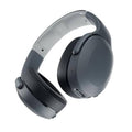 Chill grey wireless over-ear headphones with cushioned headband and swiveling earcups