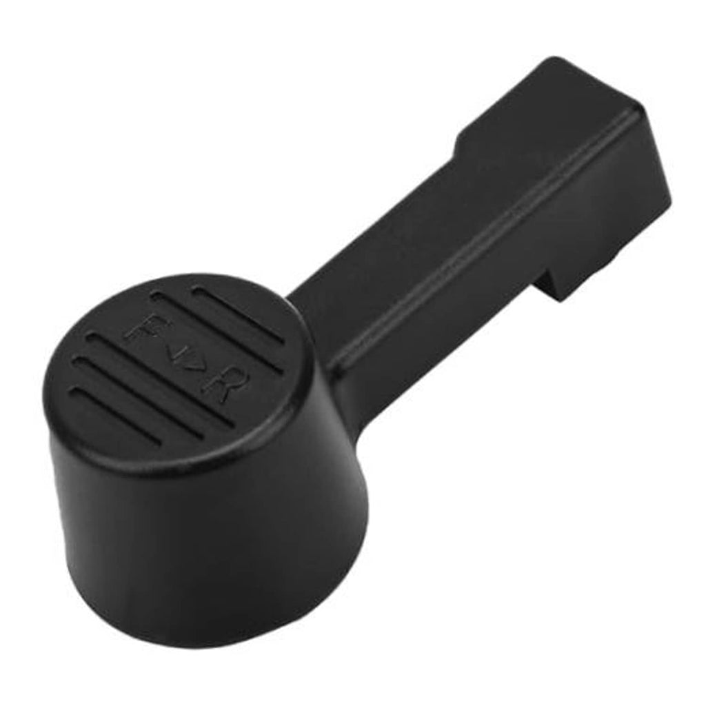 Black forward/reverse control handle with round ribbed top switch