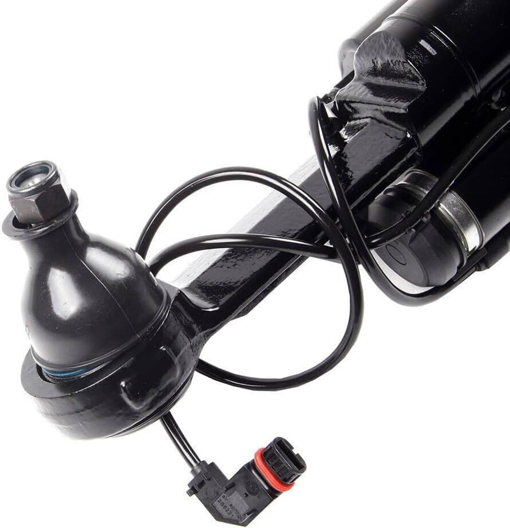 Front right air suspension strut top mount with wiring and connector on black housing