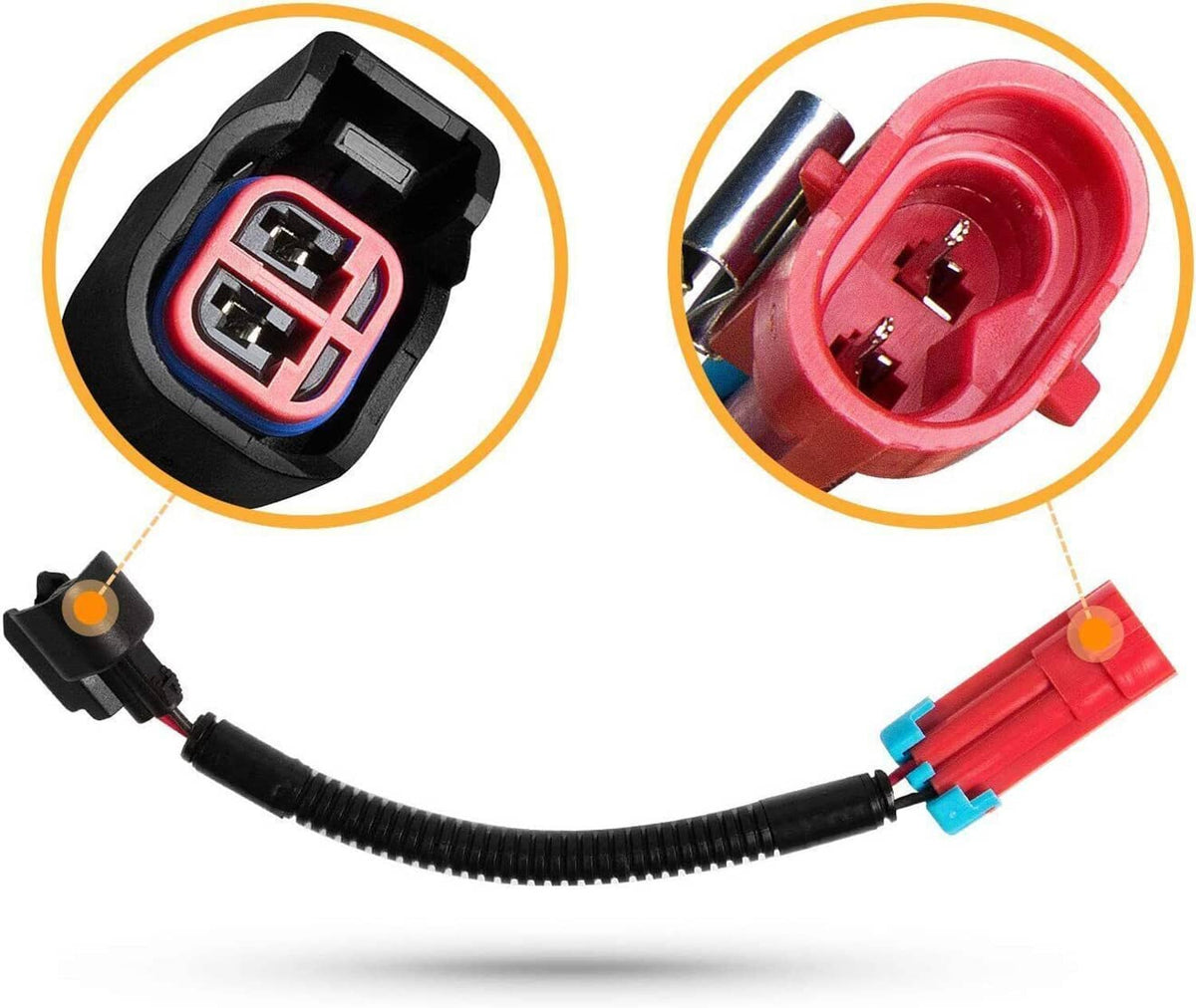 Vapor canister vent solenoid valve with 2-pin connector sockets on wiring harness