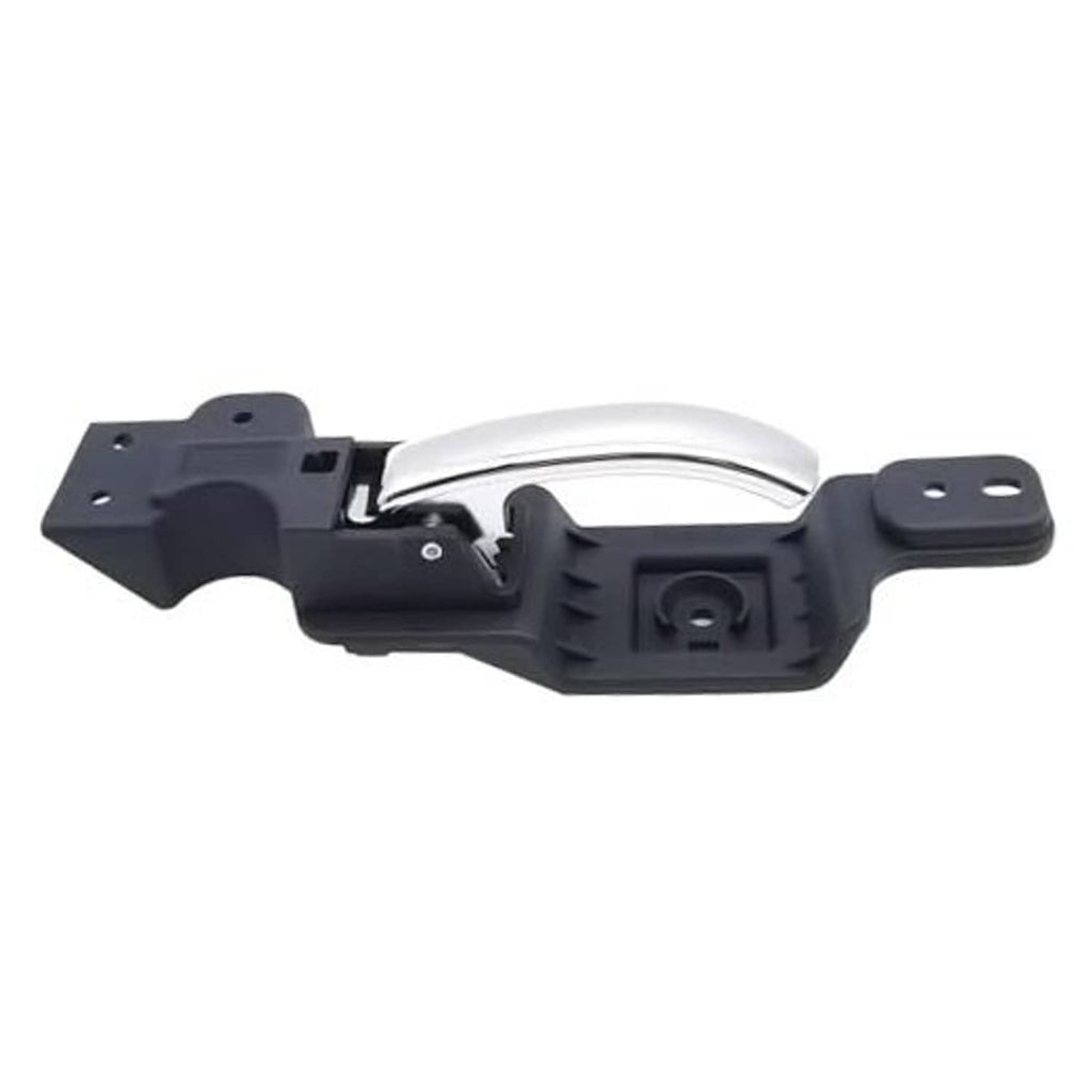 Front driver-side interior door handle with black housing and chrome lever