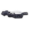 Front driver-side interior door handle with black housing and chrome lever