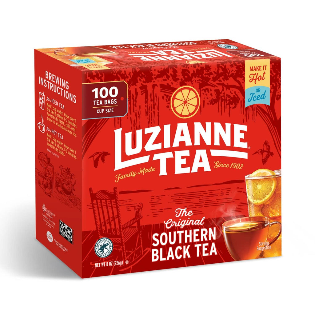 Luzianne iced tea bag box, 100 count, Southern Black Tea, original flavor