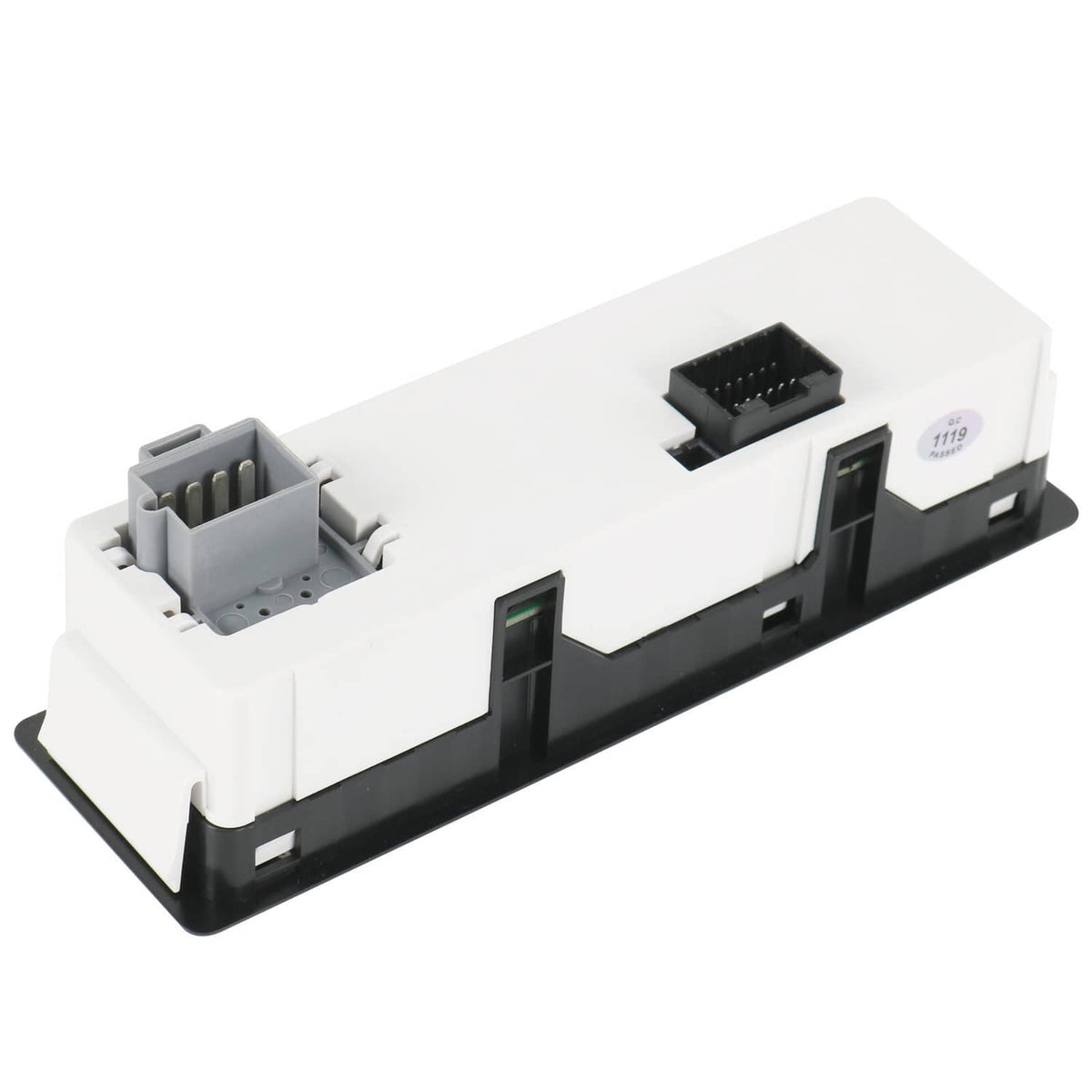 A/C climate control module electronic unit with white housing and multi-pin connectors