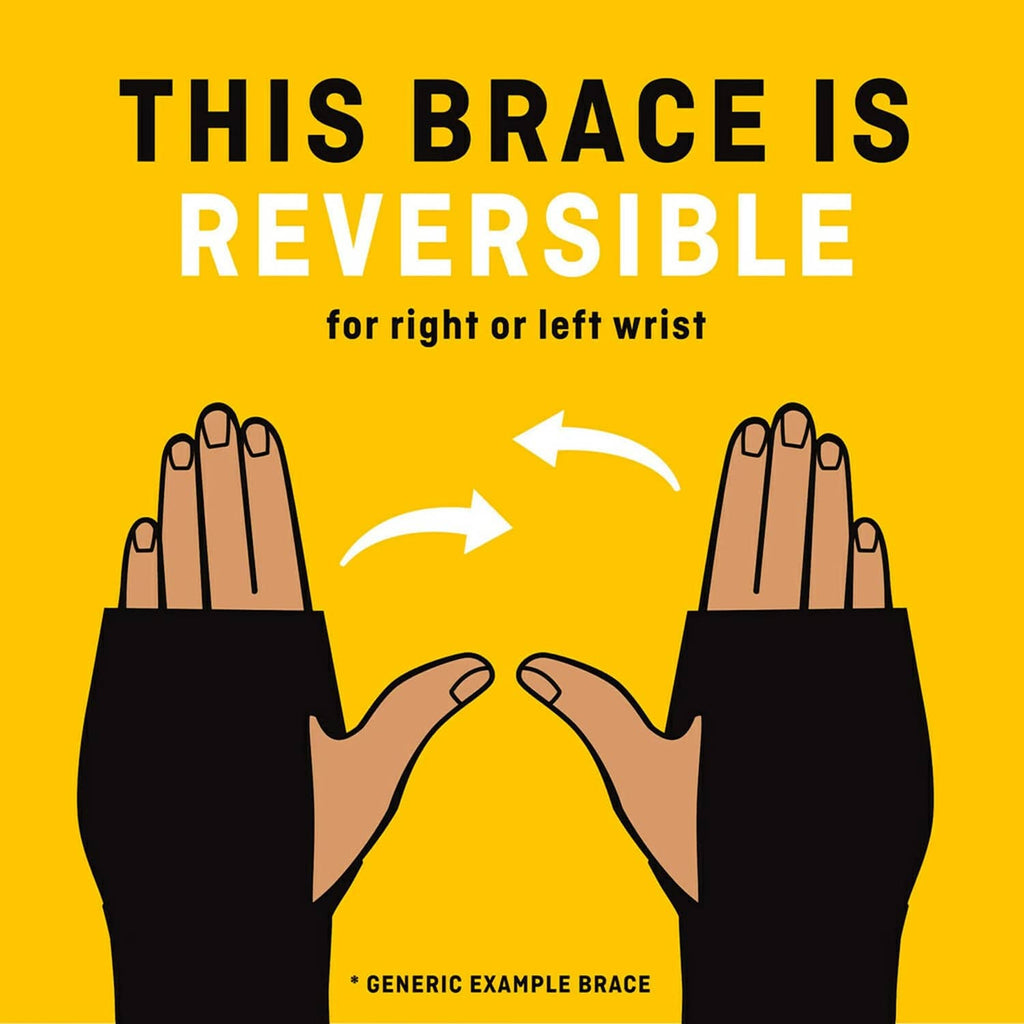 Adjustable reversible wrist support with hook-and-loop straps for right or left wrist