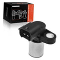 Black crankshaft position sensor with two-pin connector and silver metal body
