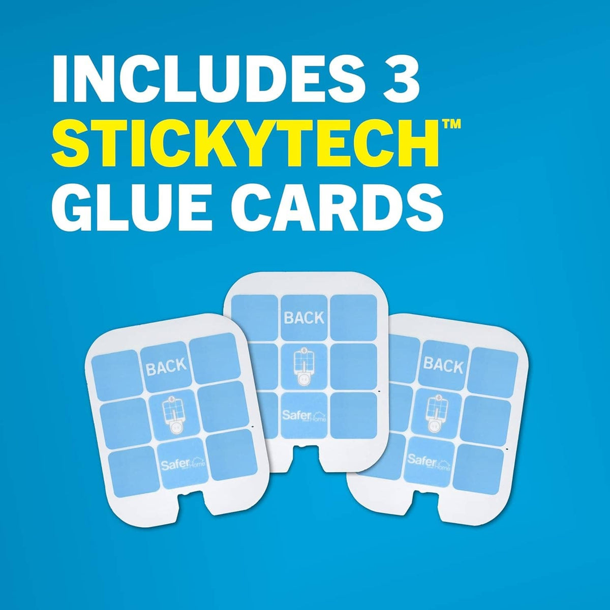 Safer Home StickyTech glue card refill pack with three back panels